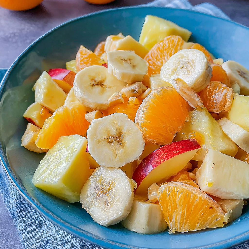 A bowl of fruit with bananas, apples, and oranges.