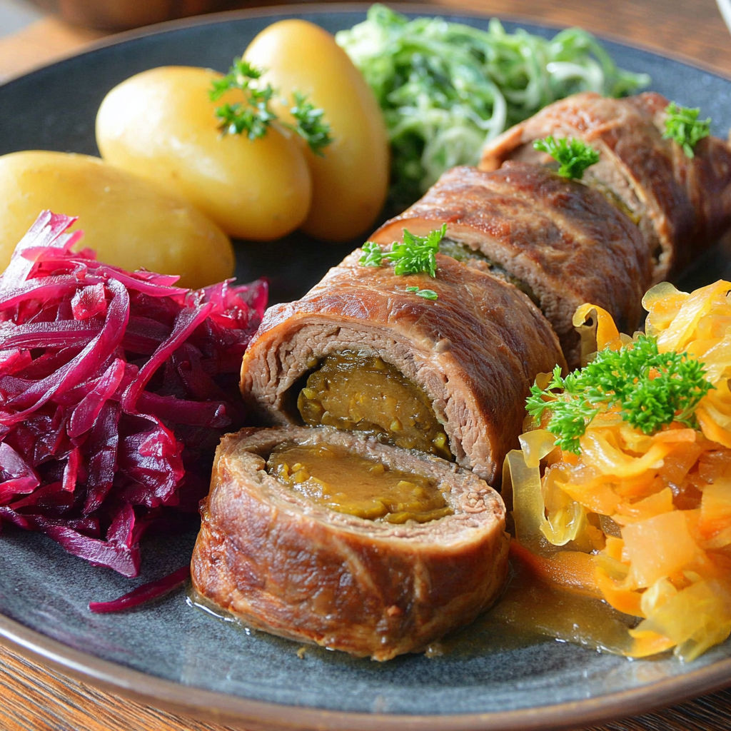 A plate of food with meat and potatoes.