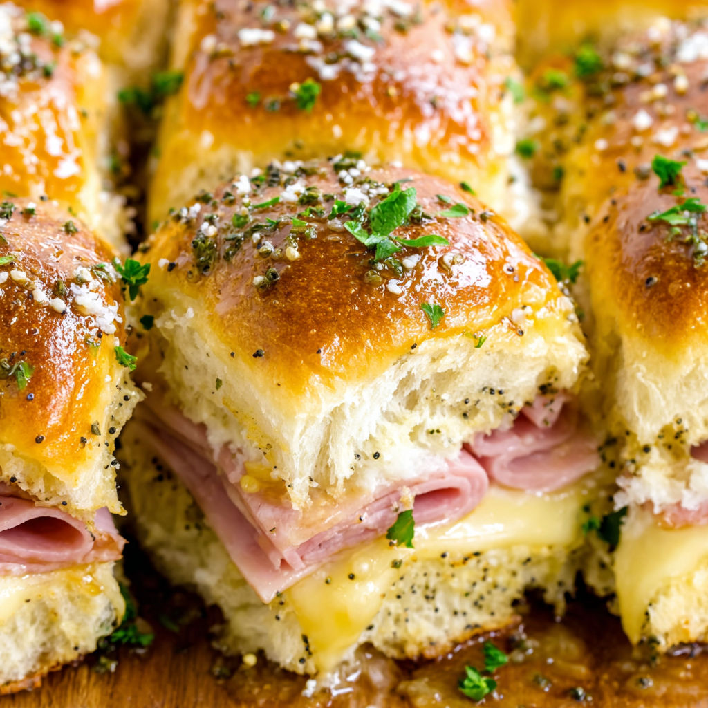 A close up of a sandwich with meat and cheese.