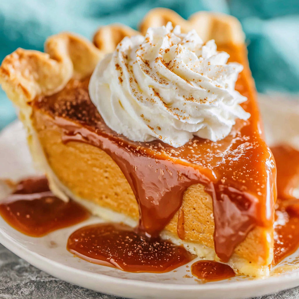A slice of pie with whipped cream on top.