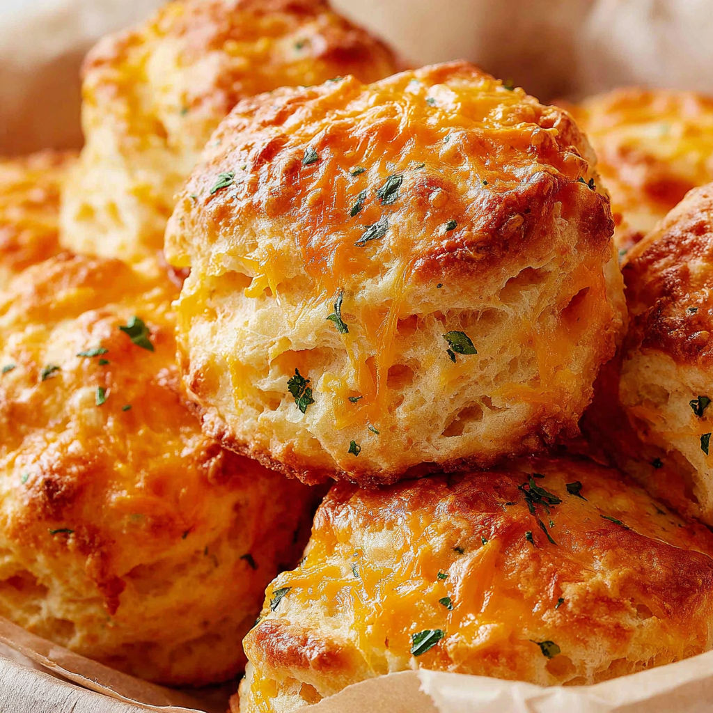 A stack of Red Lobster Cheddar Bay Biscuits.