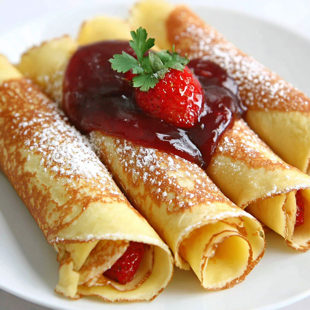 A plate of food with a strawberry on top.