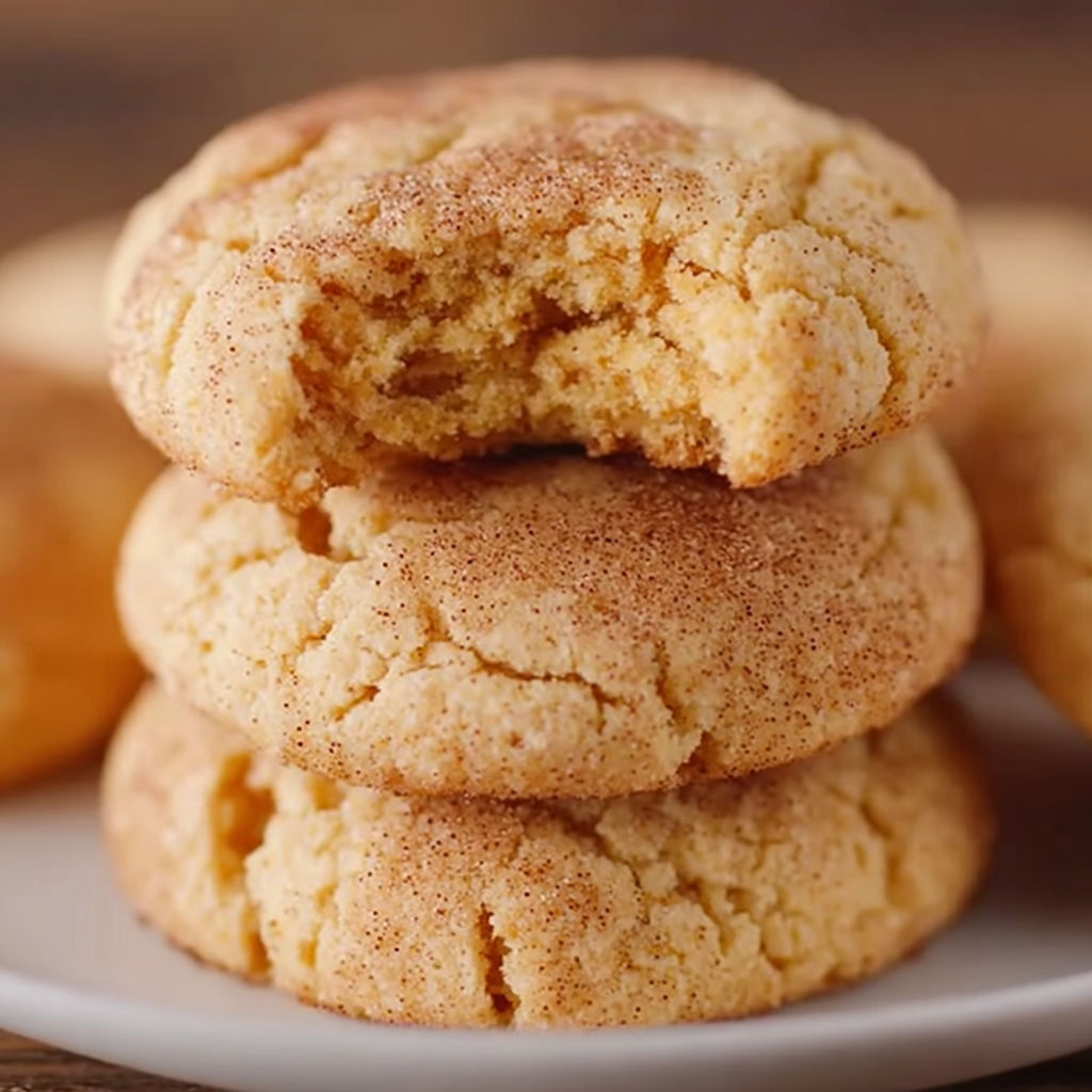 A stack of cookies with a brown sugar topping.