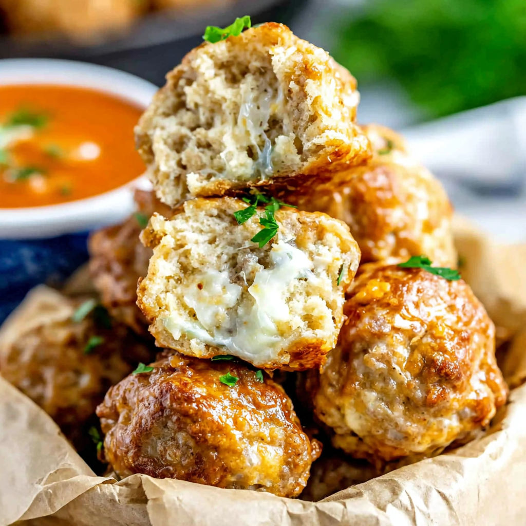 A stack of biscuits with cheese on top.