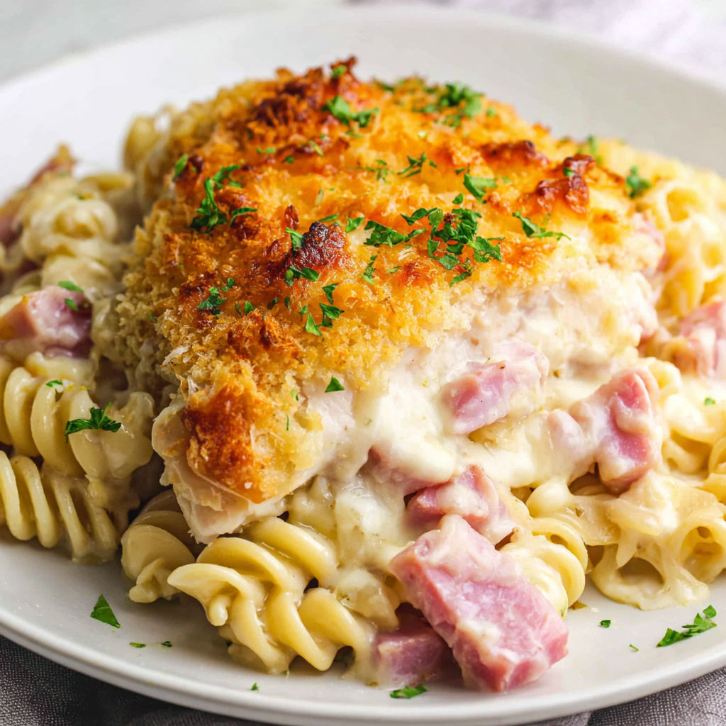 A plate of food with a chicken dish and pasta.