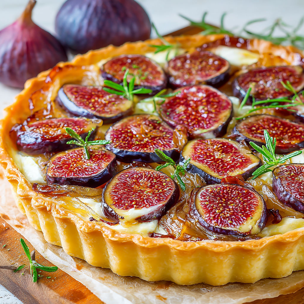 A Fig and Goat Cheese Tart.