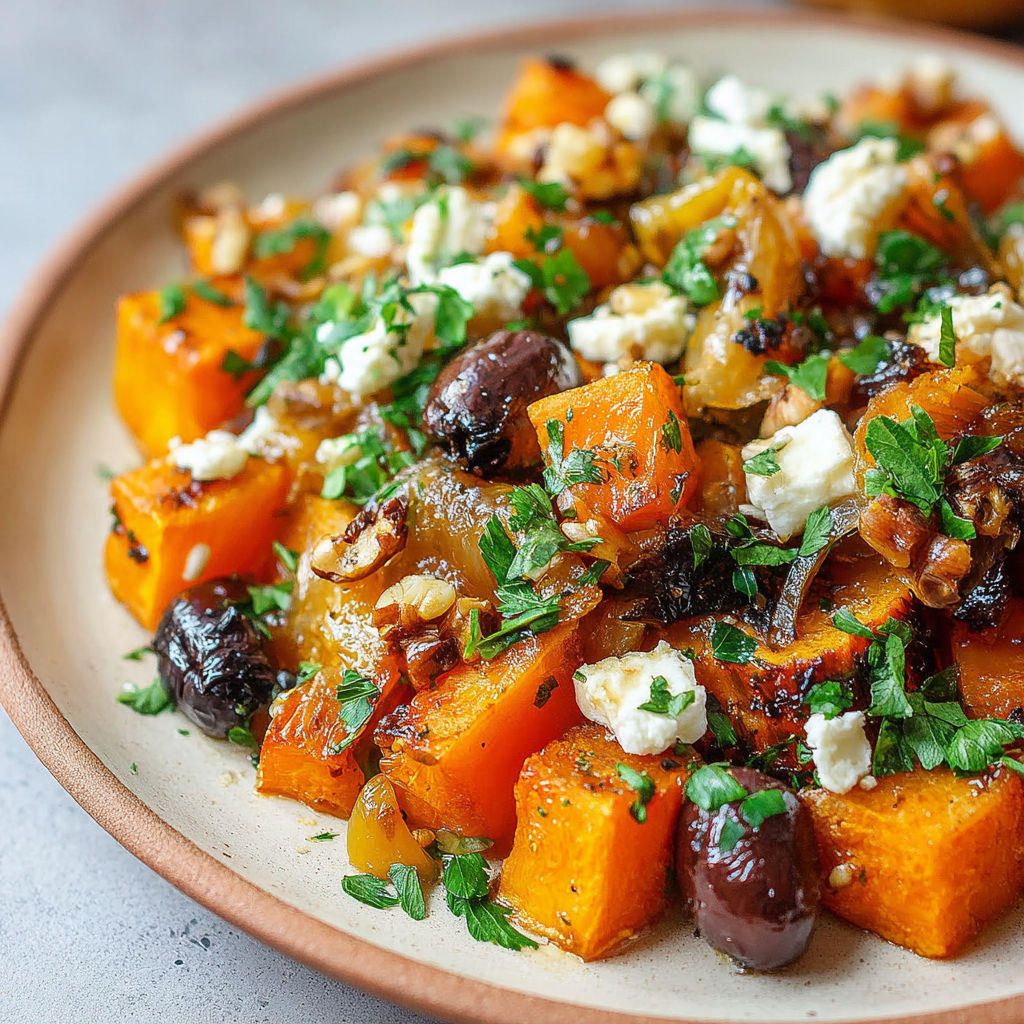 A plate of food with a variety of vegetables and feta cheese.