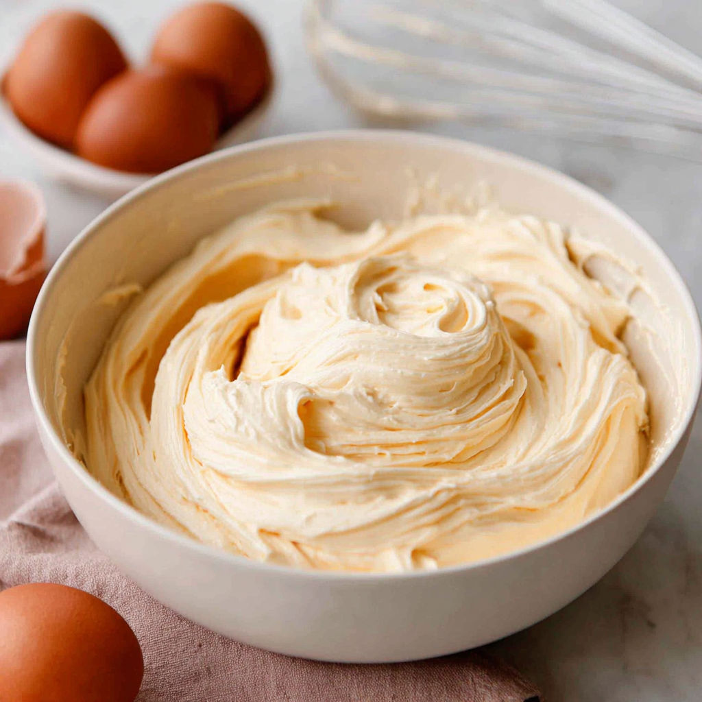 A bowl of French buttercream.
