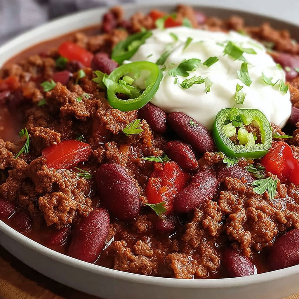 A bowl of chili con carne with white cheese on top.