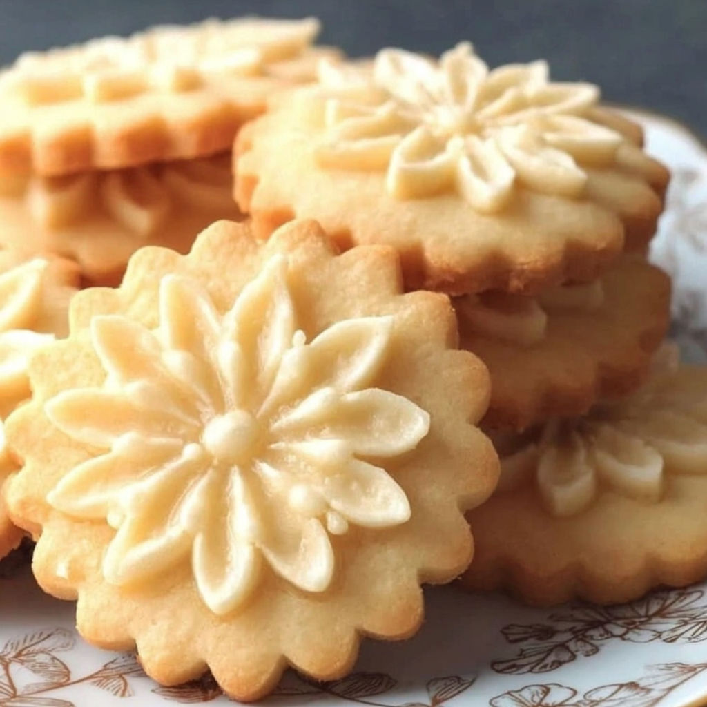 A plate of cookies with white icing.