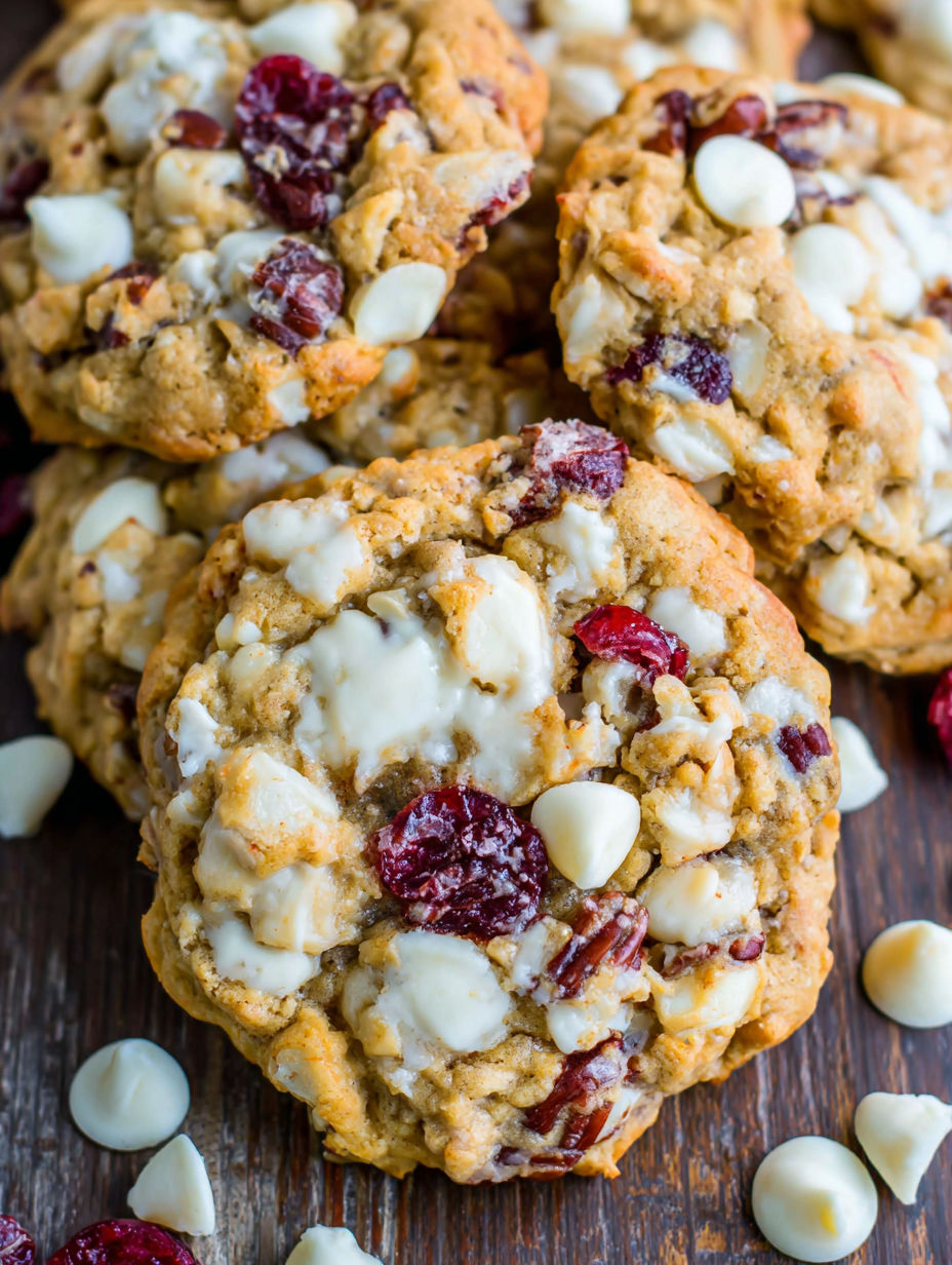 White chocolate cranberry cookies.