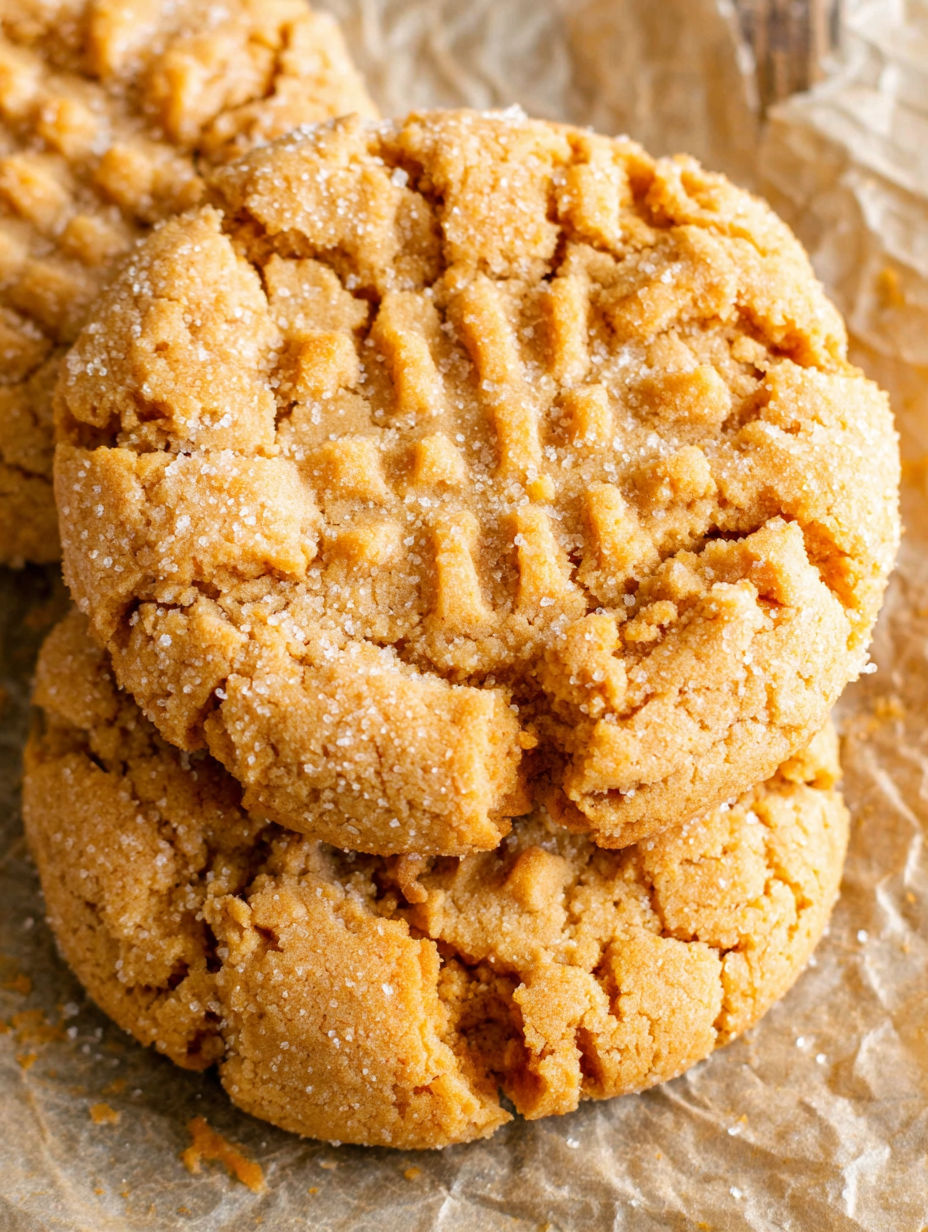 A close up of a soft peanut butter cookie.