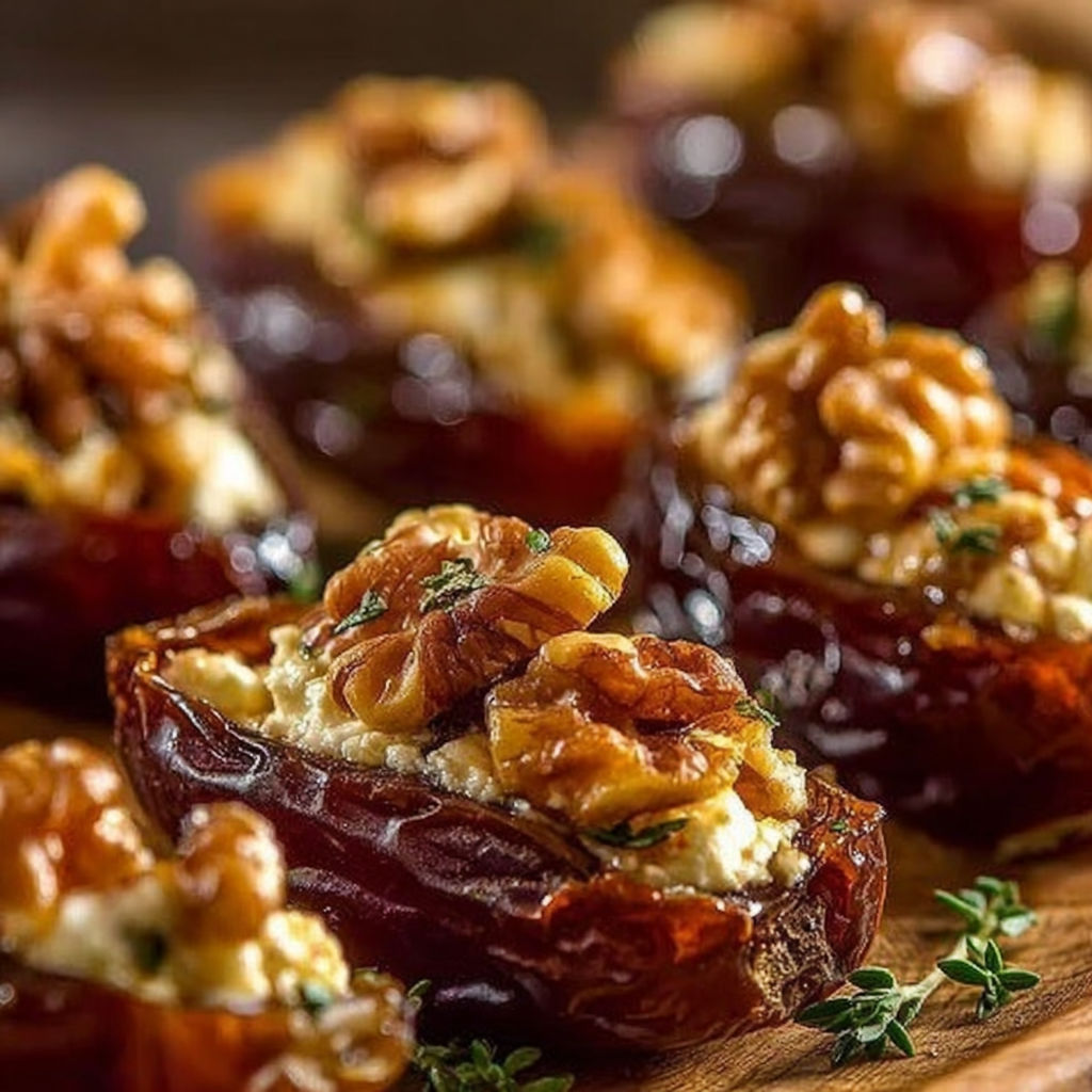 Walnuts on top of a dried plum.