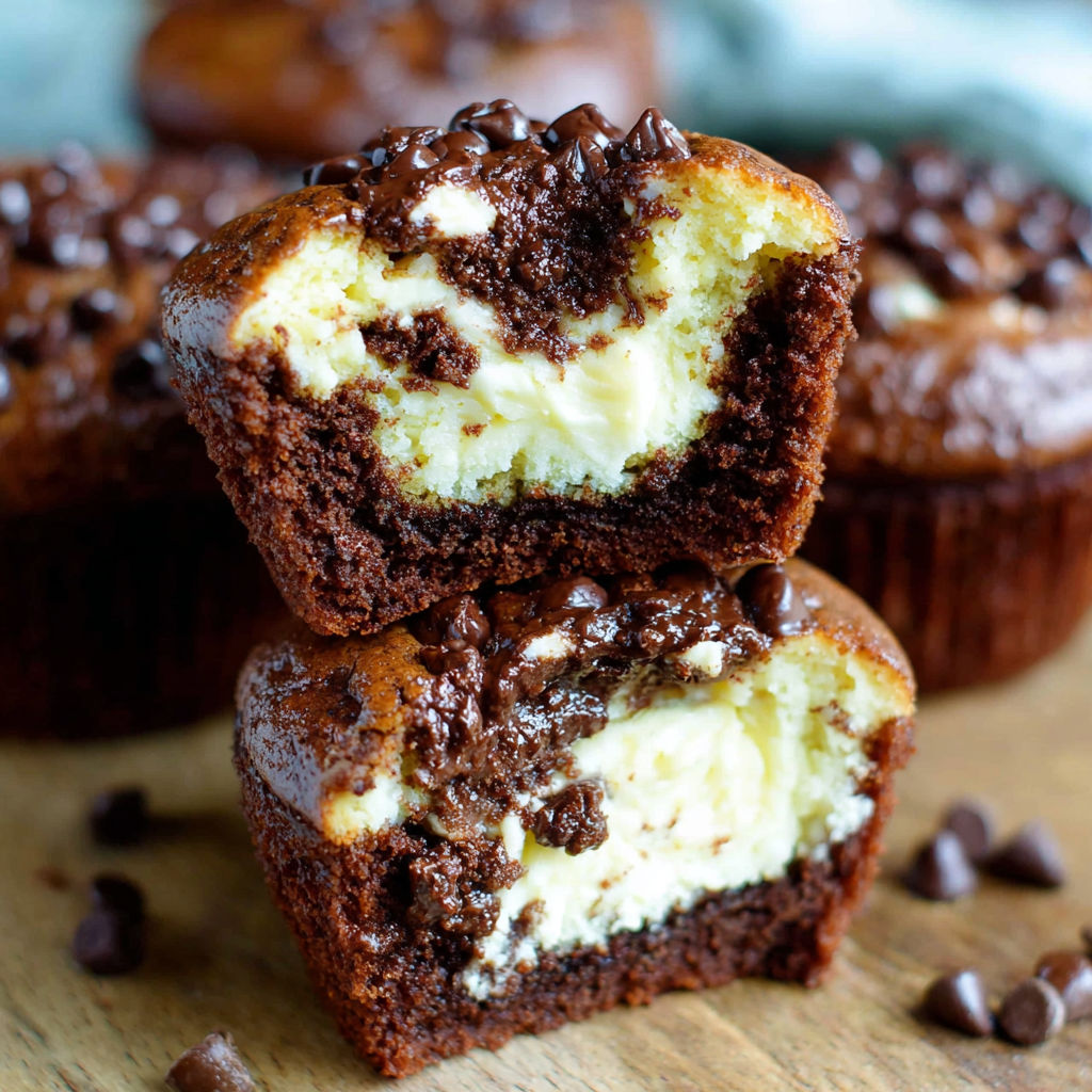 A close up of a chocolate chip muffin with a bite taken out of it.