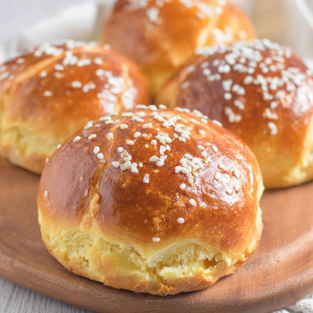 A plate of Milchbrötchen.