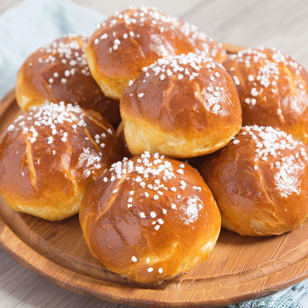 A plate of Milchbrötchen.