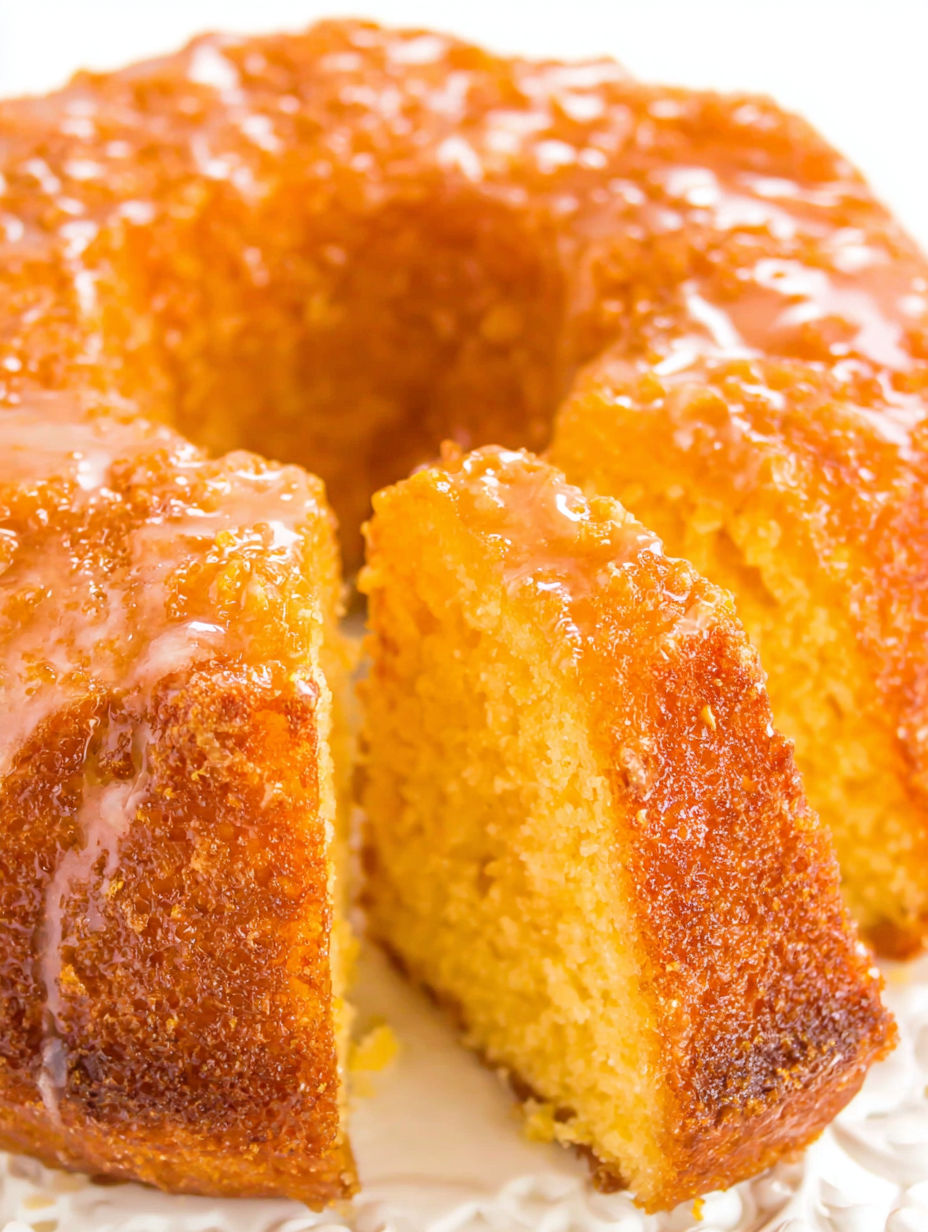 A slice of rum cake.