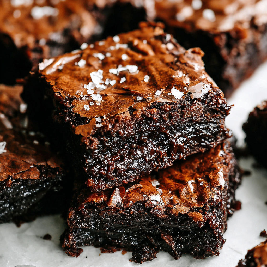 A close up of a delicious one bowl brownie.