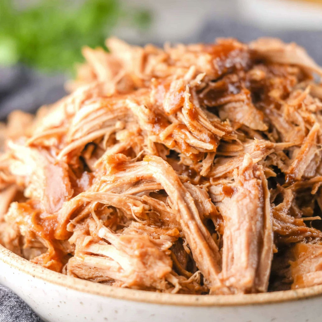A bowl of Pulled Pork.
