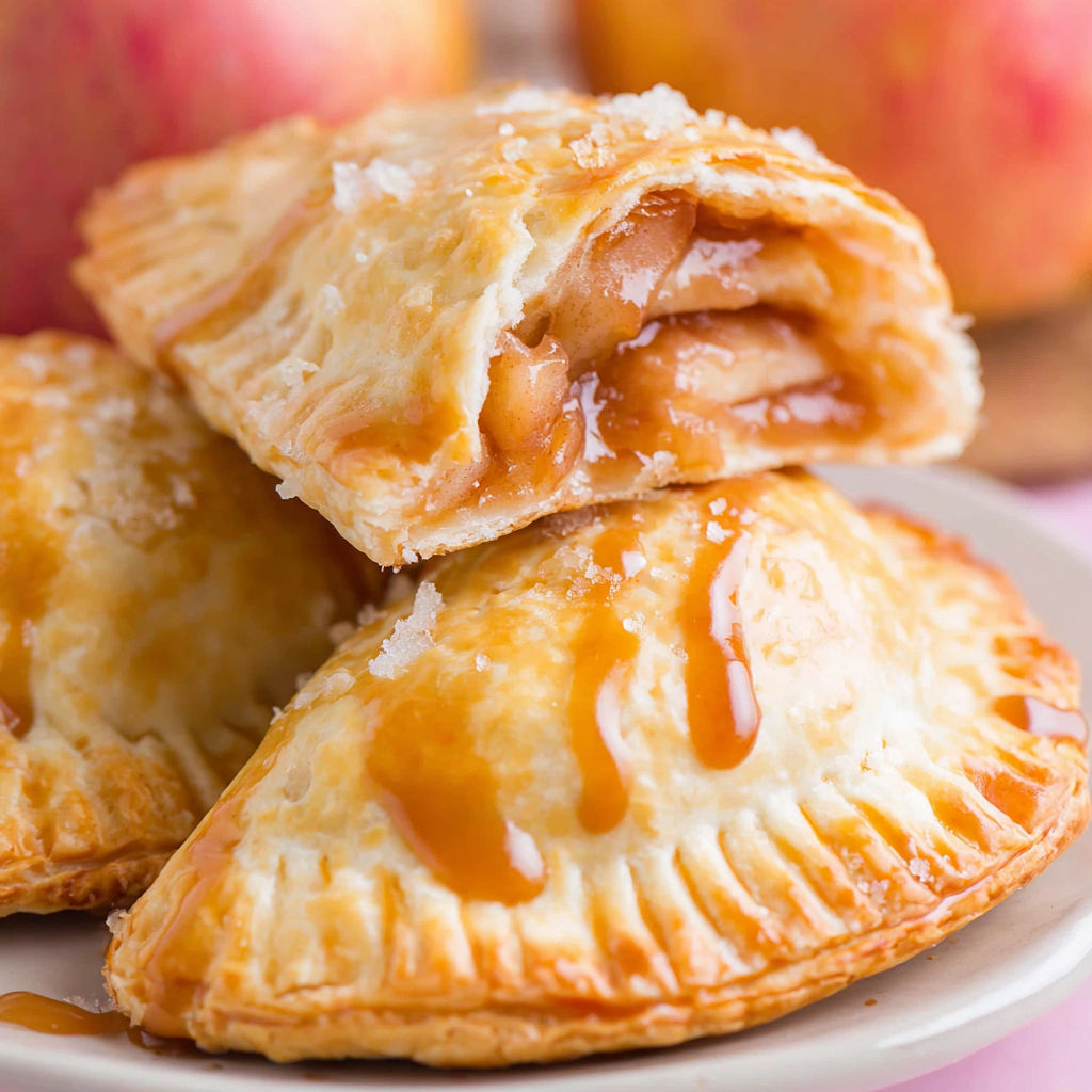 A plate of caramel apple hand pies.