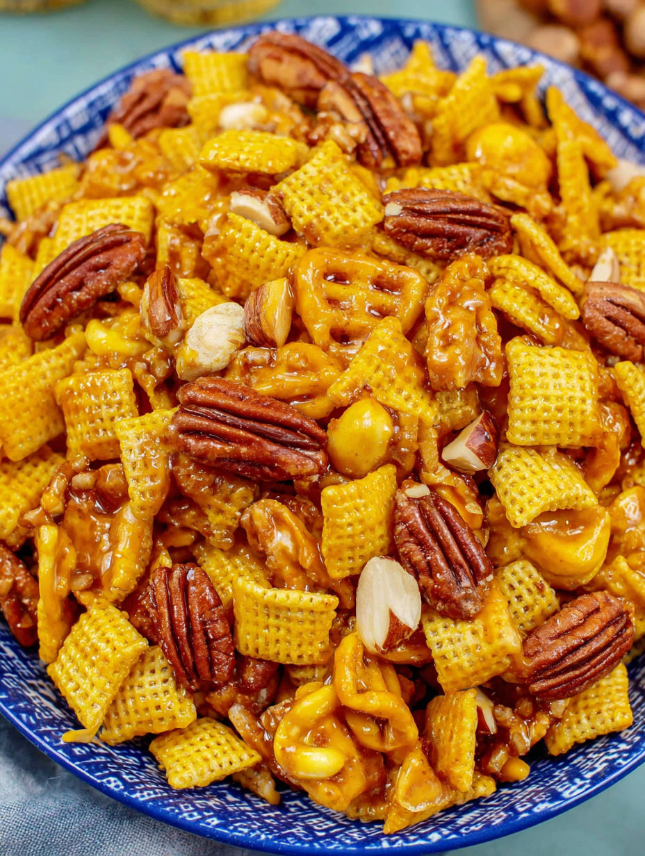 A bowl of Sweet Bugle Party Mix.