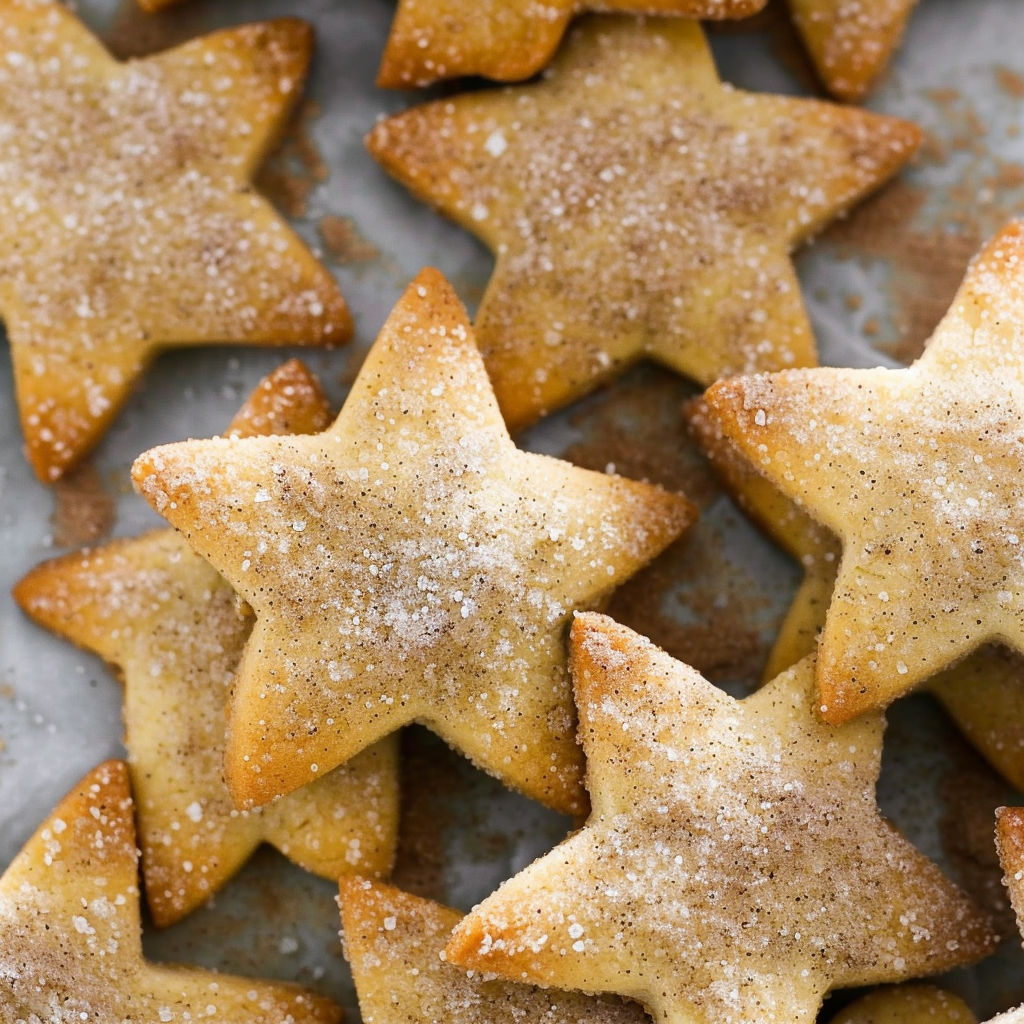 A plate of cookies with sugar and cinnamon on top.