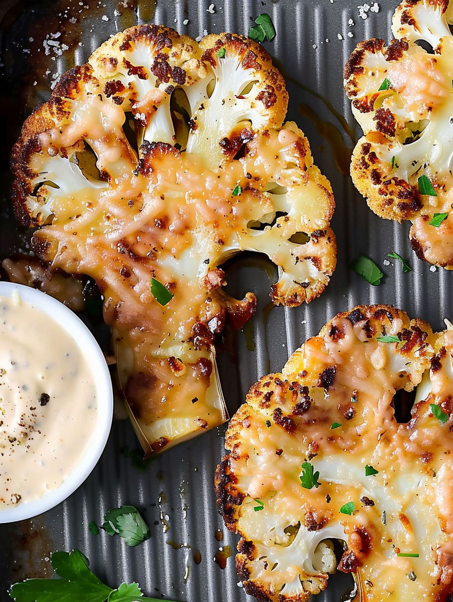 A plate of marinated cauliflower with cheese.