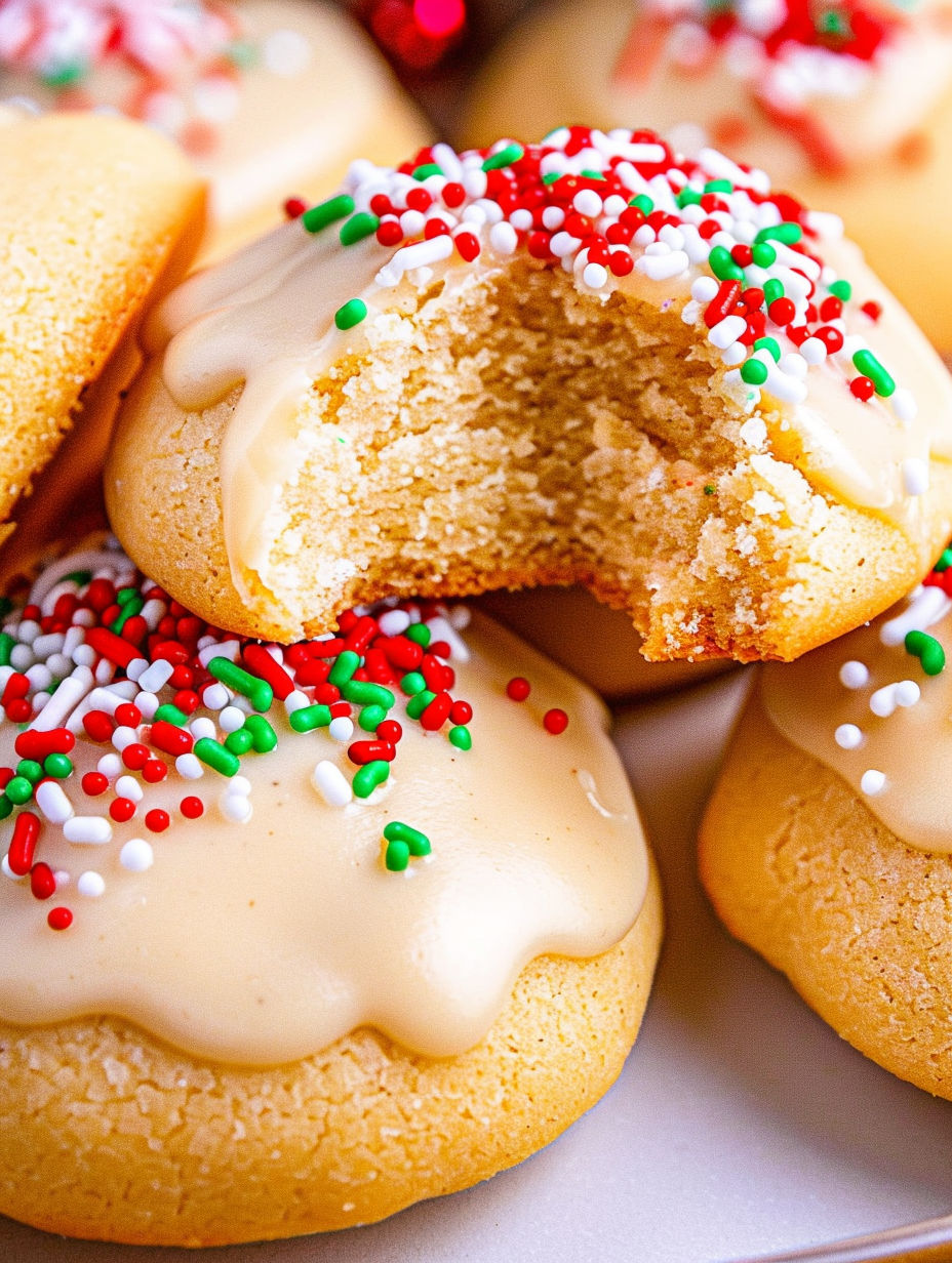 A close up of a cookie with a bite taken out of it.
