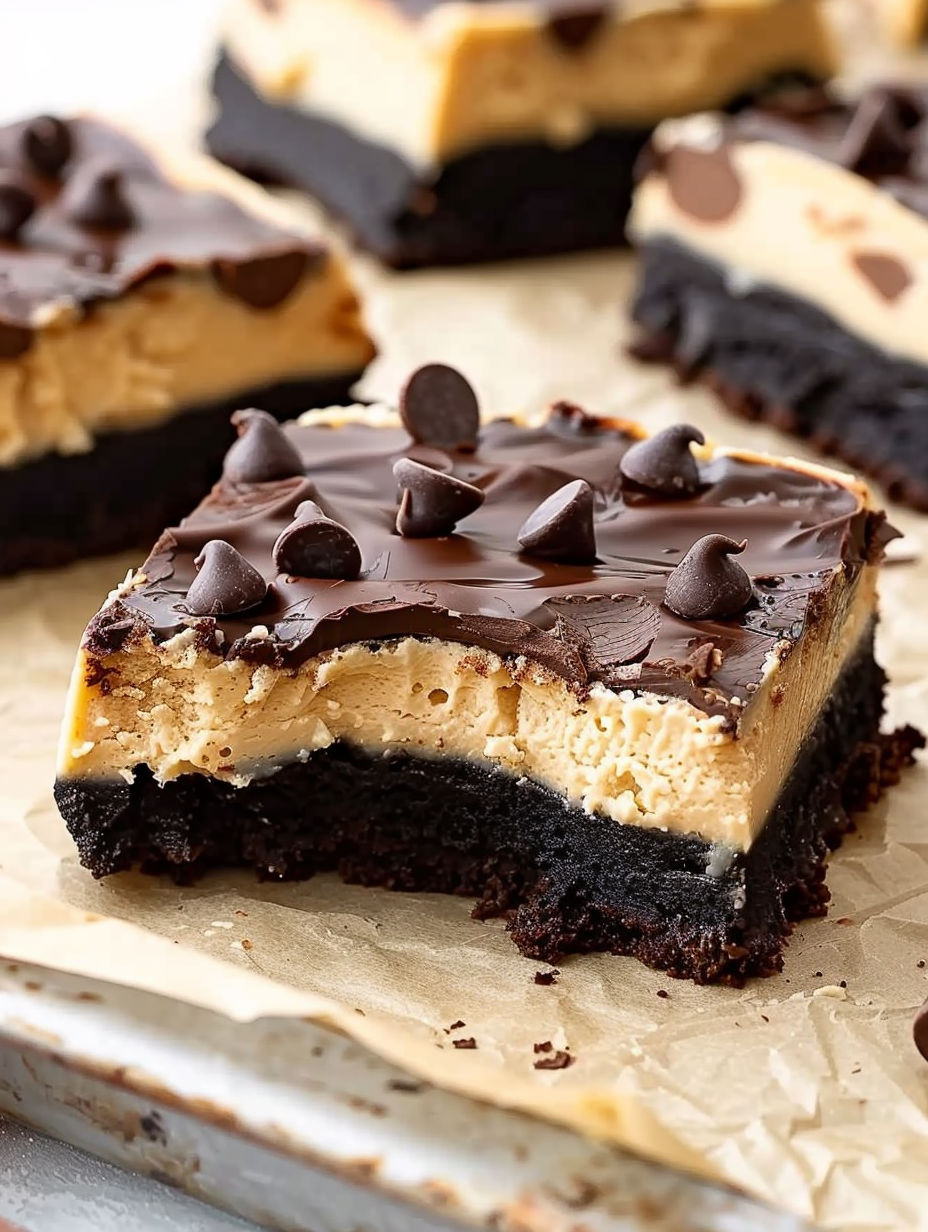 A slice of Buckeye Brownies.