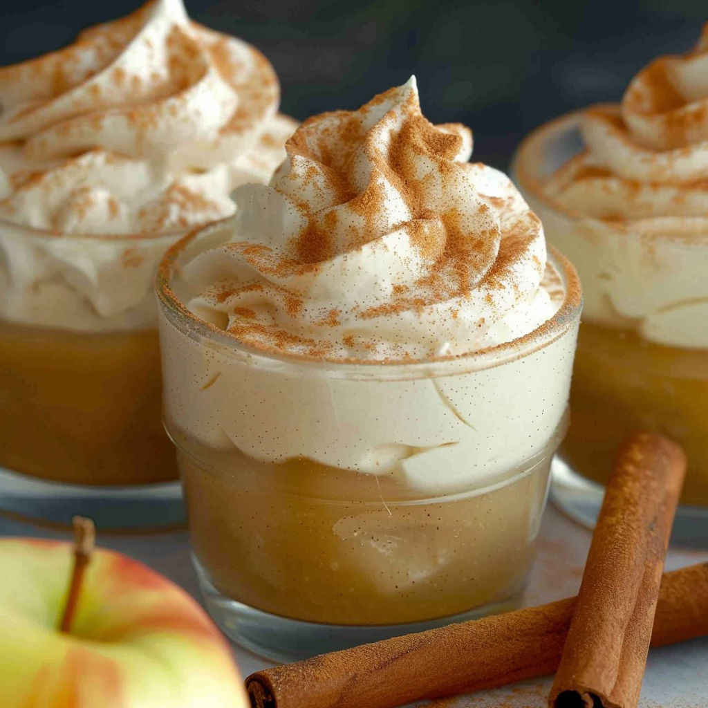 Three glasses of zimtcreme with applemus.