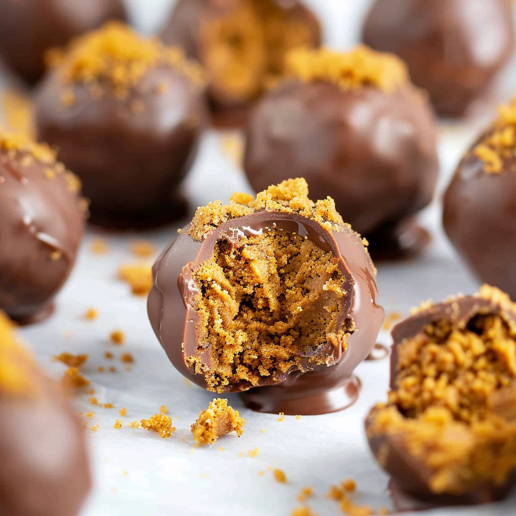 Gingersnap truffles on a table.