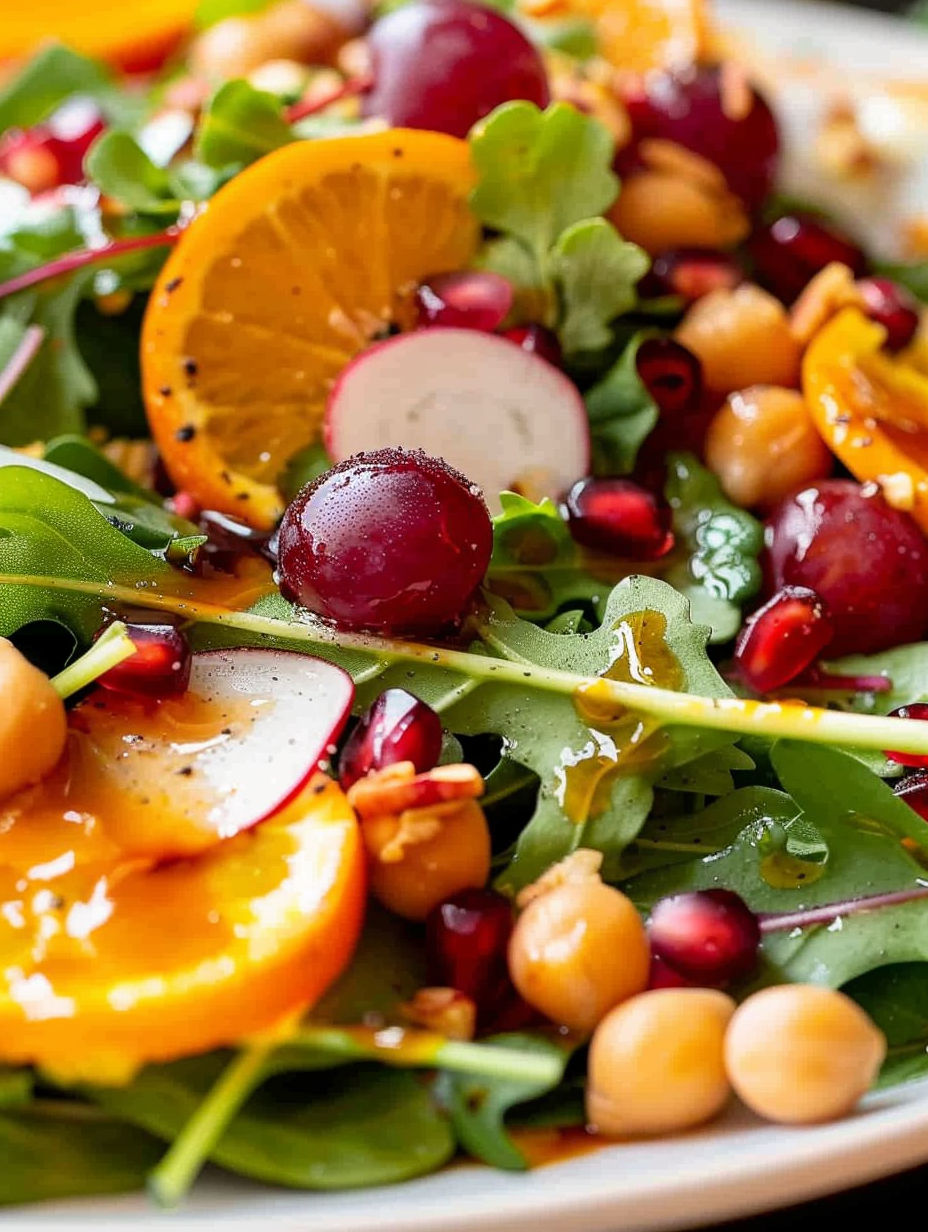 A salad with a variety of fruits and vegetables.