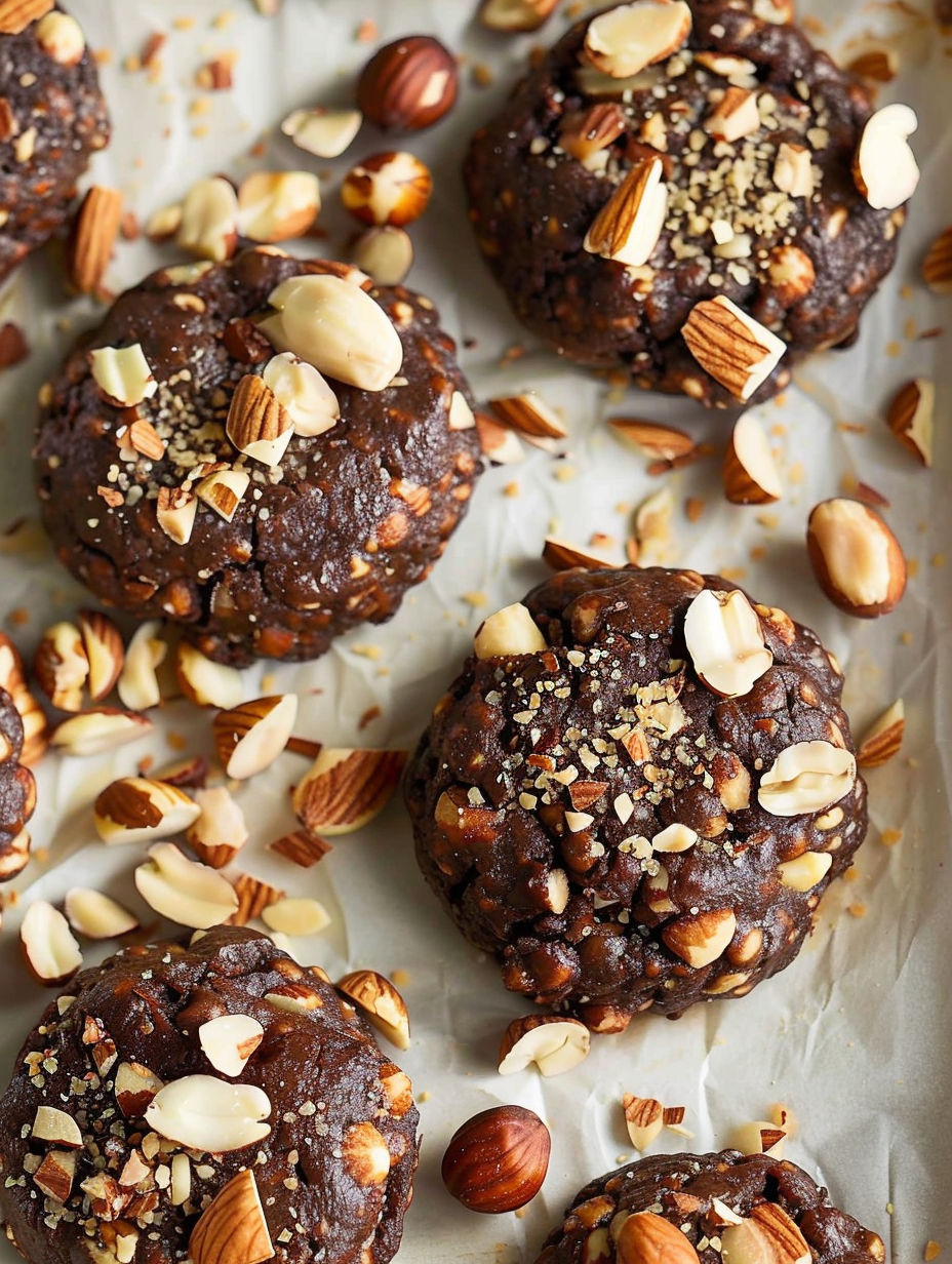 A plate of chocolate hazelnut cookies.