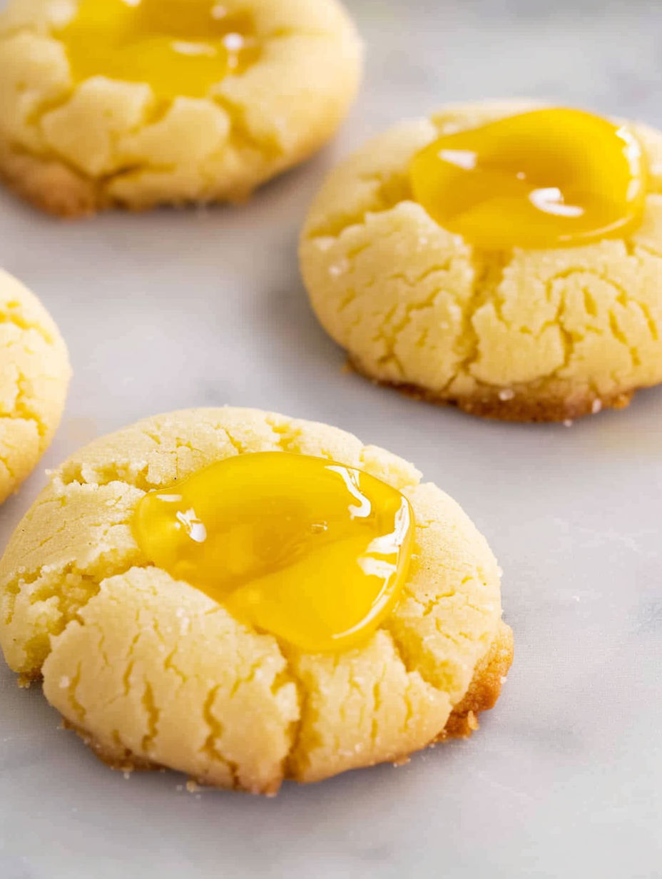 A cookie with a lemon curd filling.