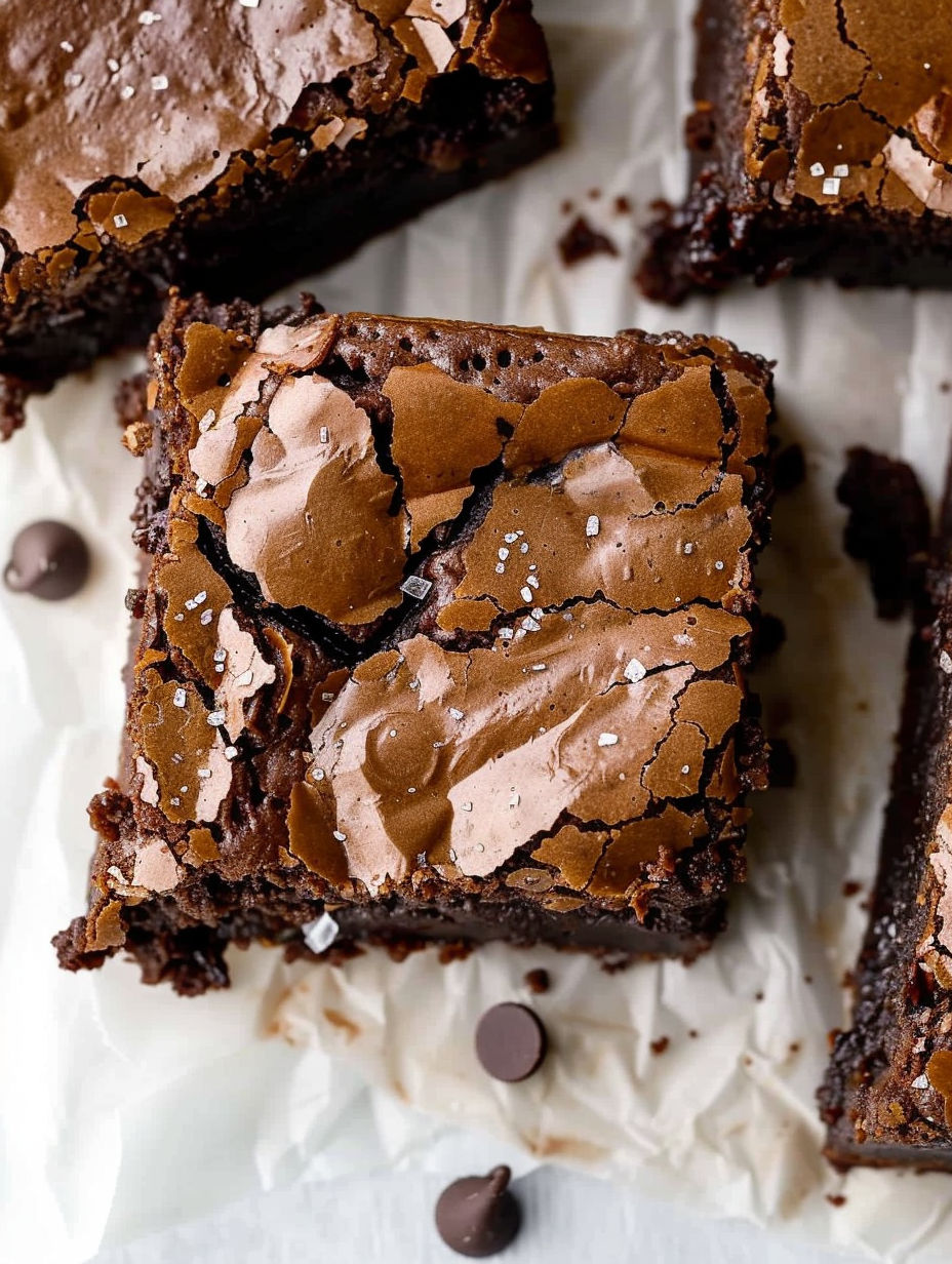 A close up of a delicious chocolate brownie.