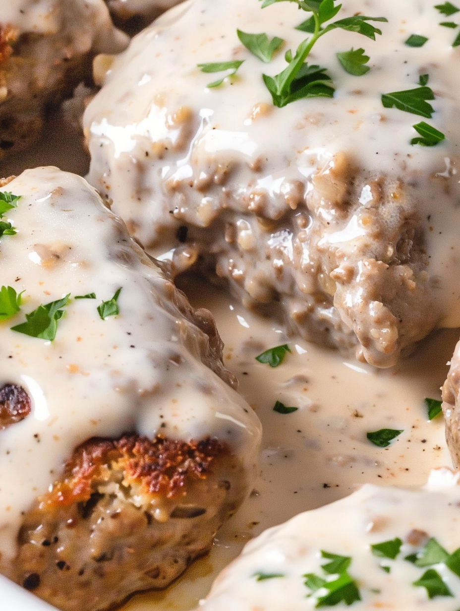 A delicious Amish Hamburger Steak Bake.