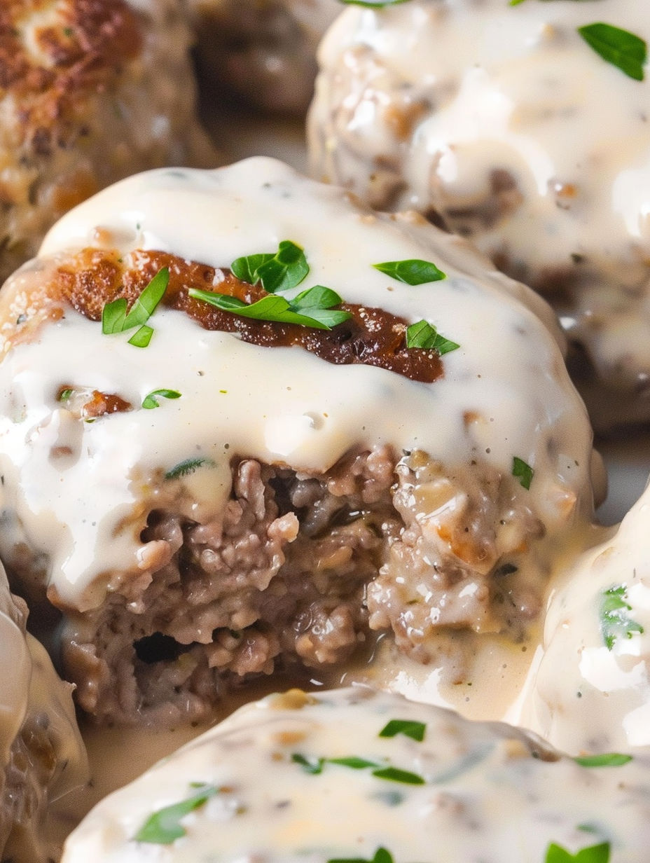 A plate of Amish Hamburger Steak Bake.