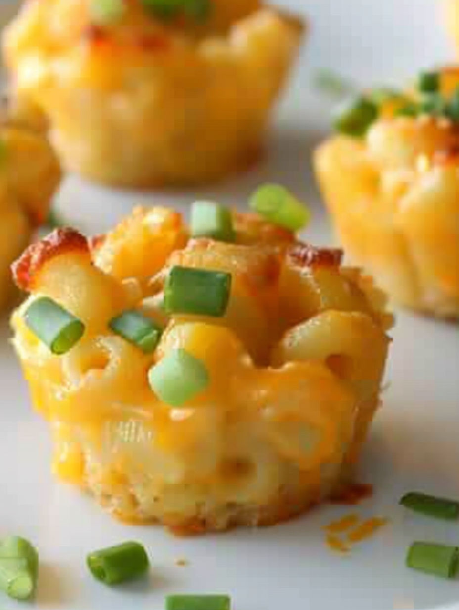 Mac n cheese bites on a plate.