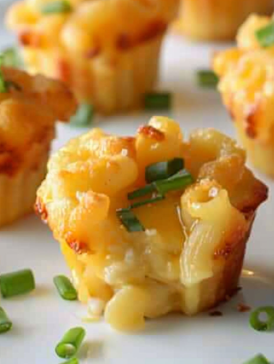 Mac and cheese bites on a plate.