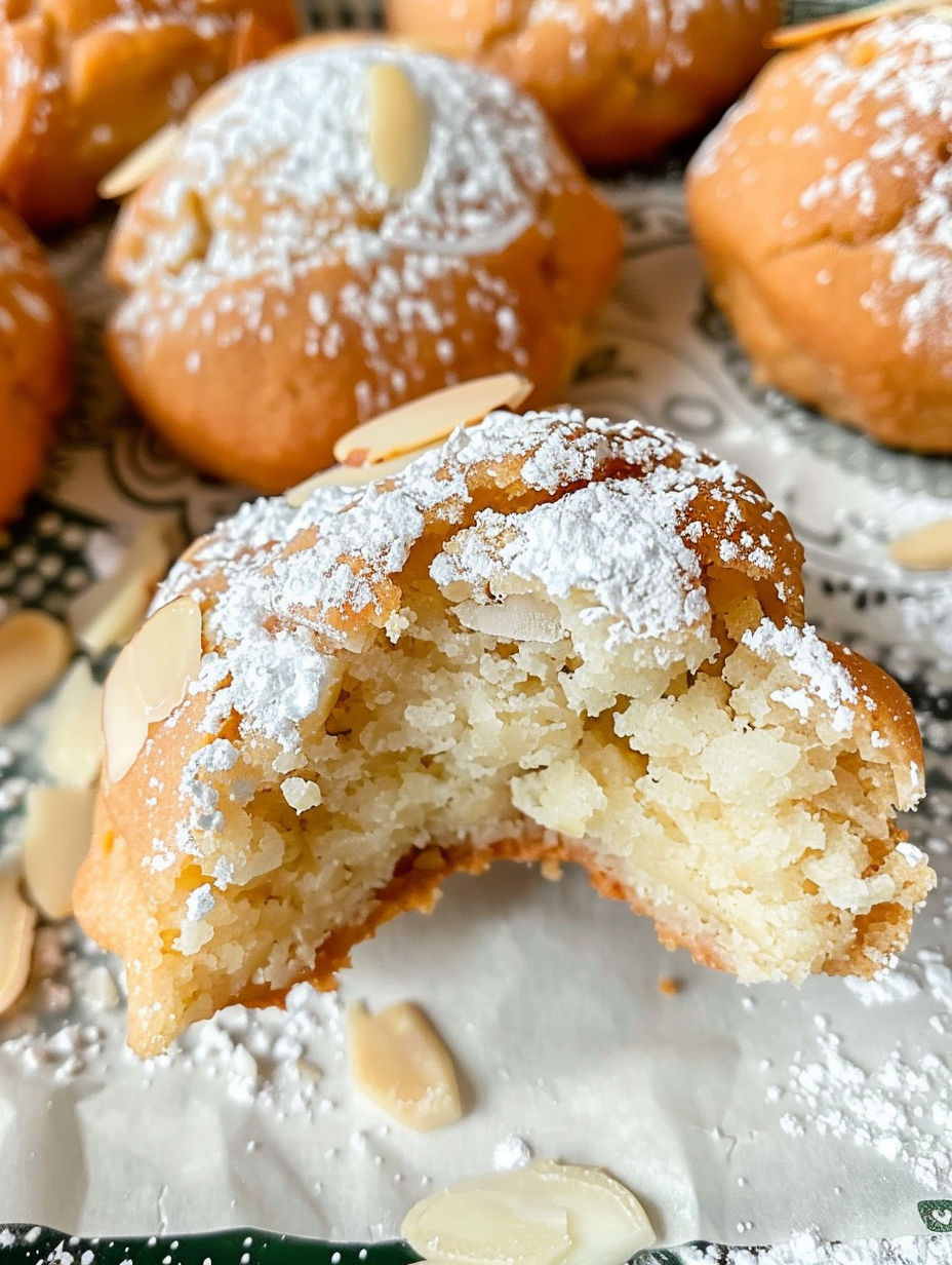 A close up of a marzipan mandel kekse.