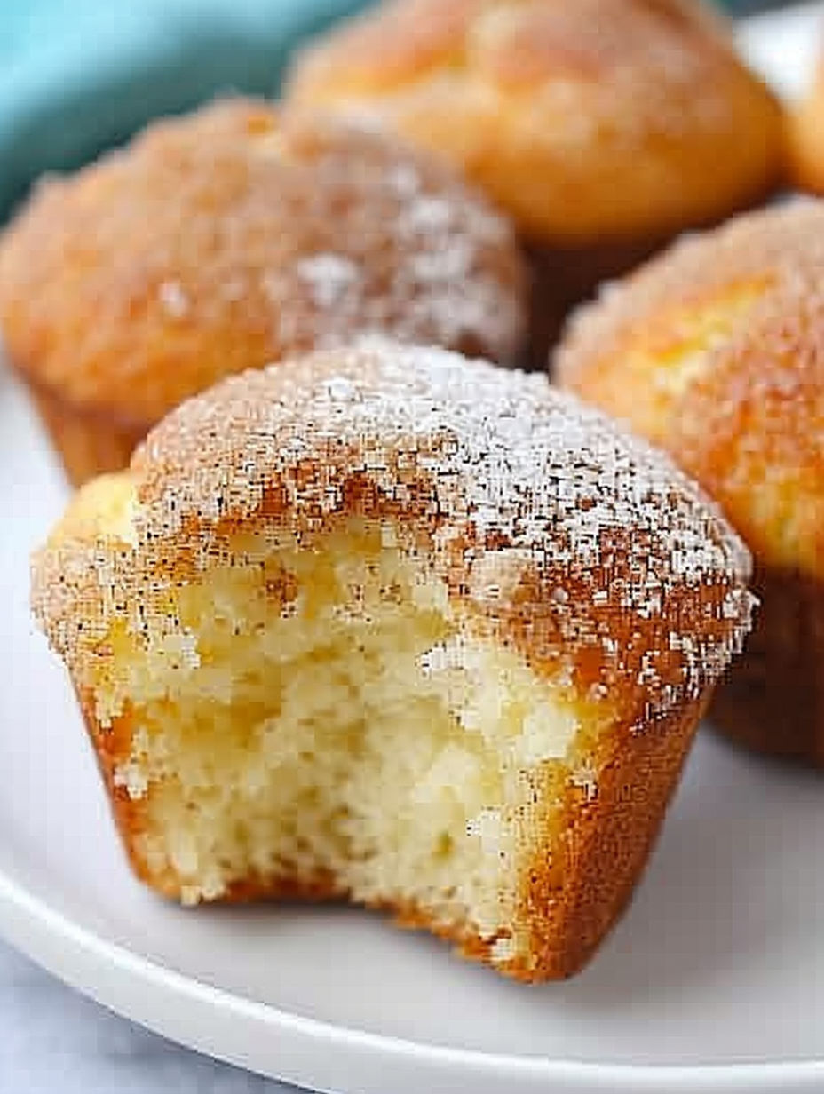 French Breakfast Puffs with powdered sugar.