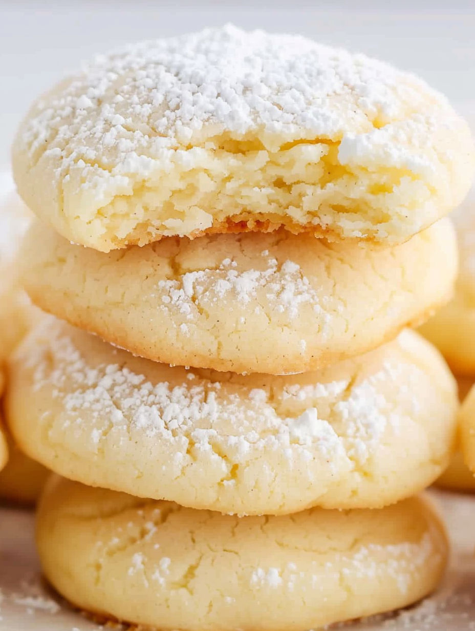A stack of cream cheese cookies.