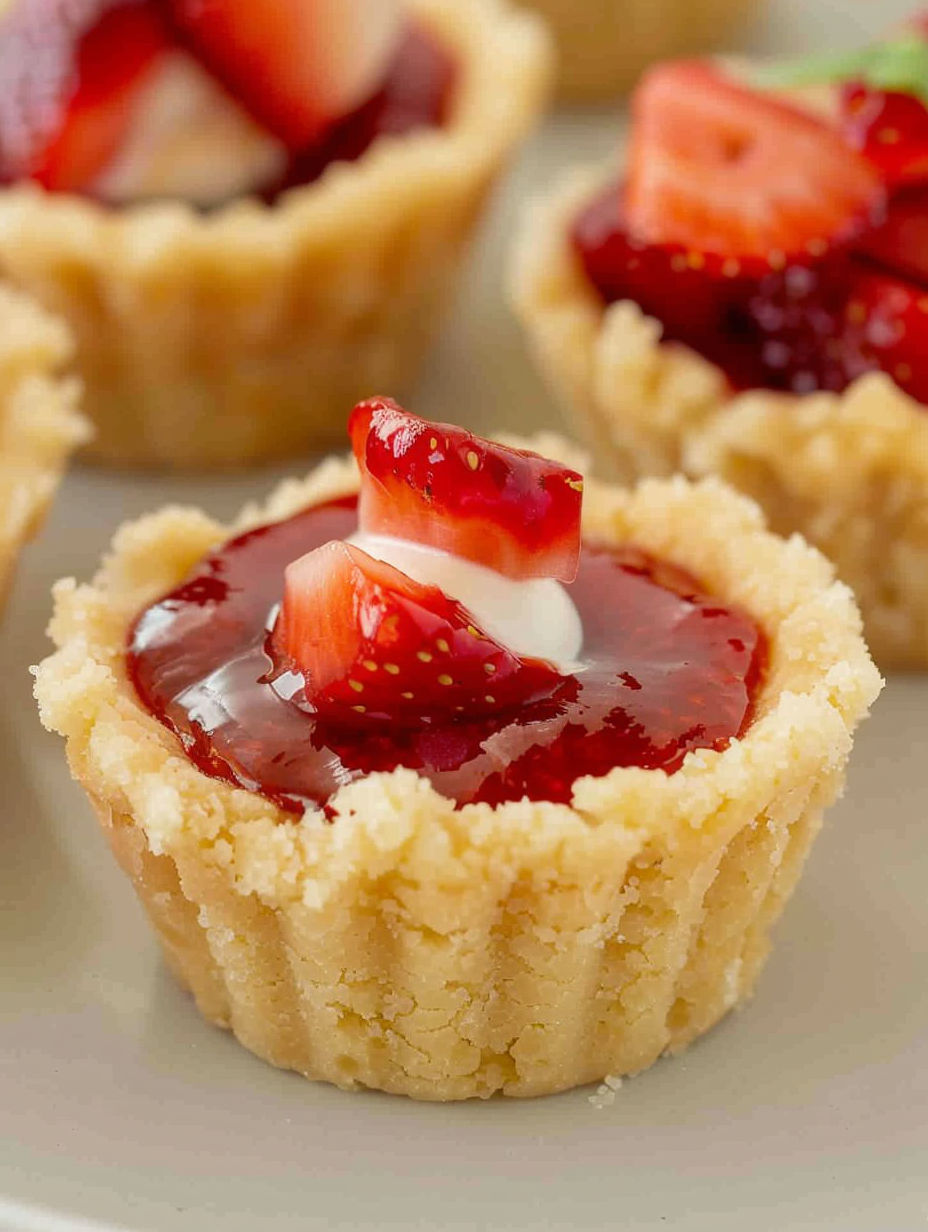A pastry with strawberries and cream cheese.