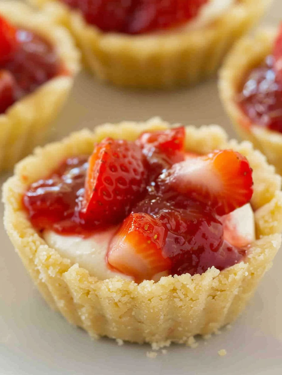 A pastry with strawberries and cream cheese.