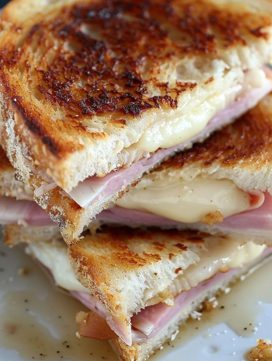 A grilled cheese sandwich with chicken cordon bleu.