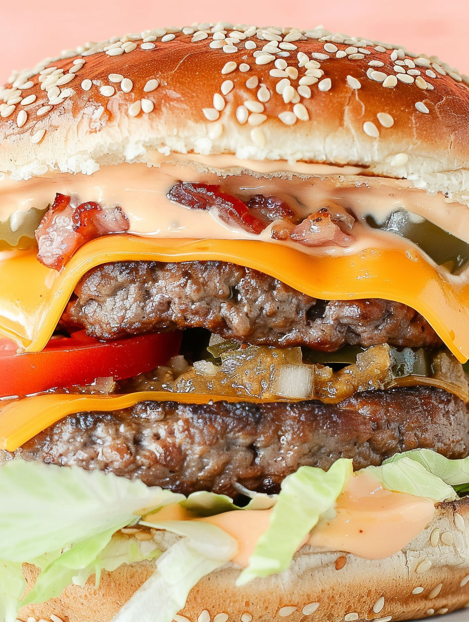 A close up of a jalapeño and cheddar stuffed bacon cheeseburger.