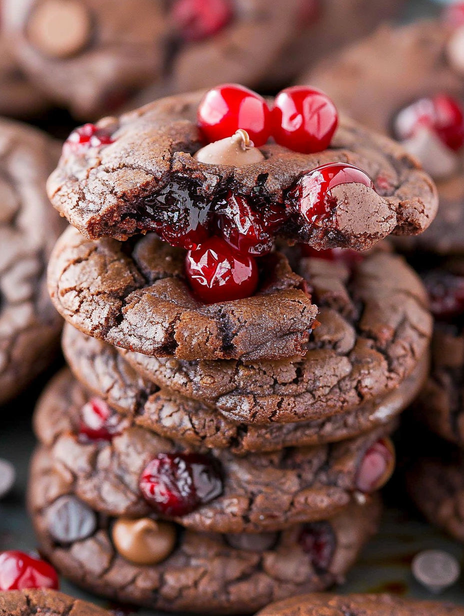 A stack of black forest cookies.