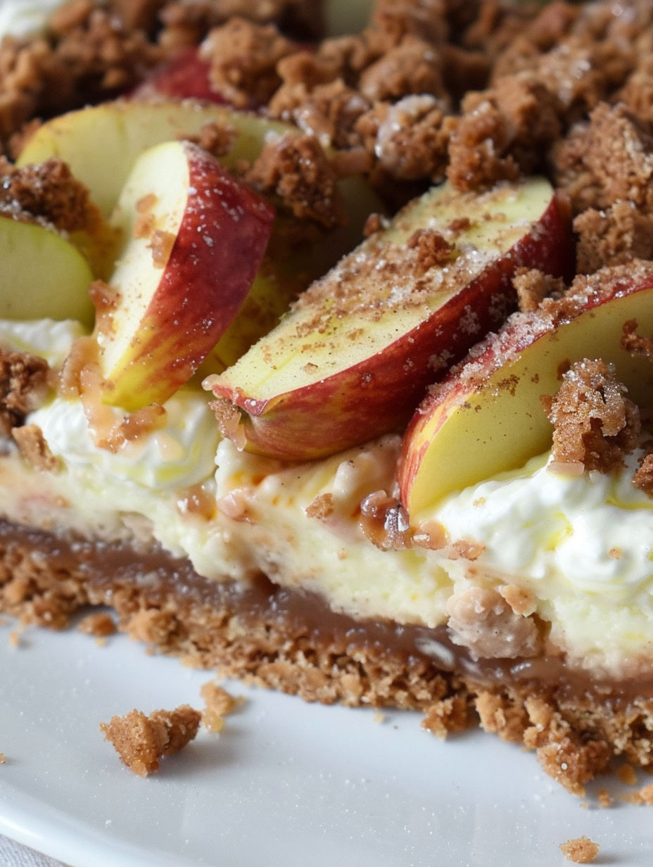 A slice of pie with a crumb topping.