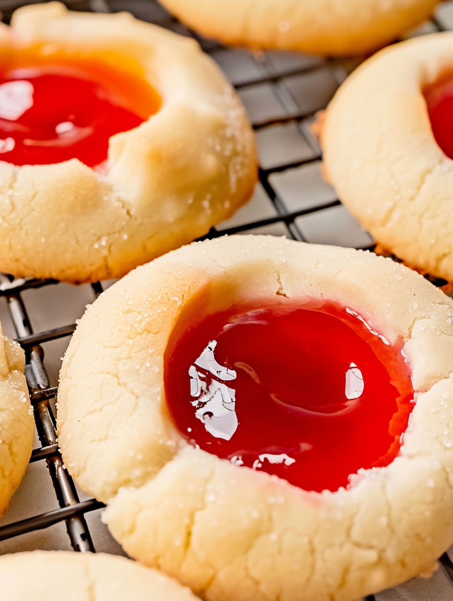 Cherry Thumbprint Cookies.