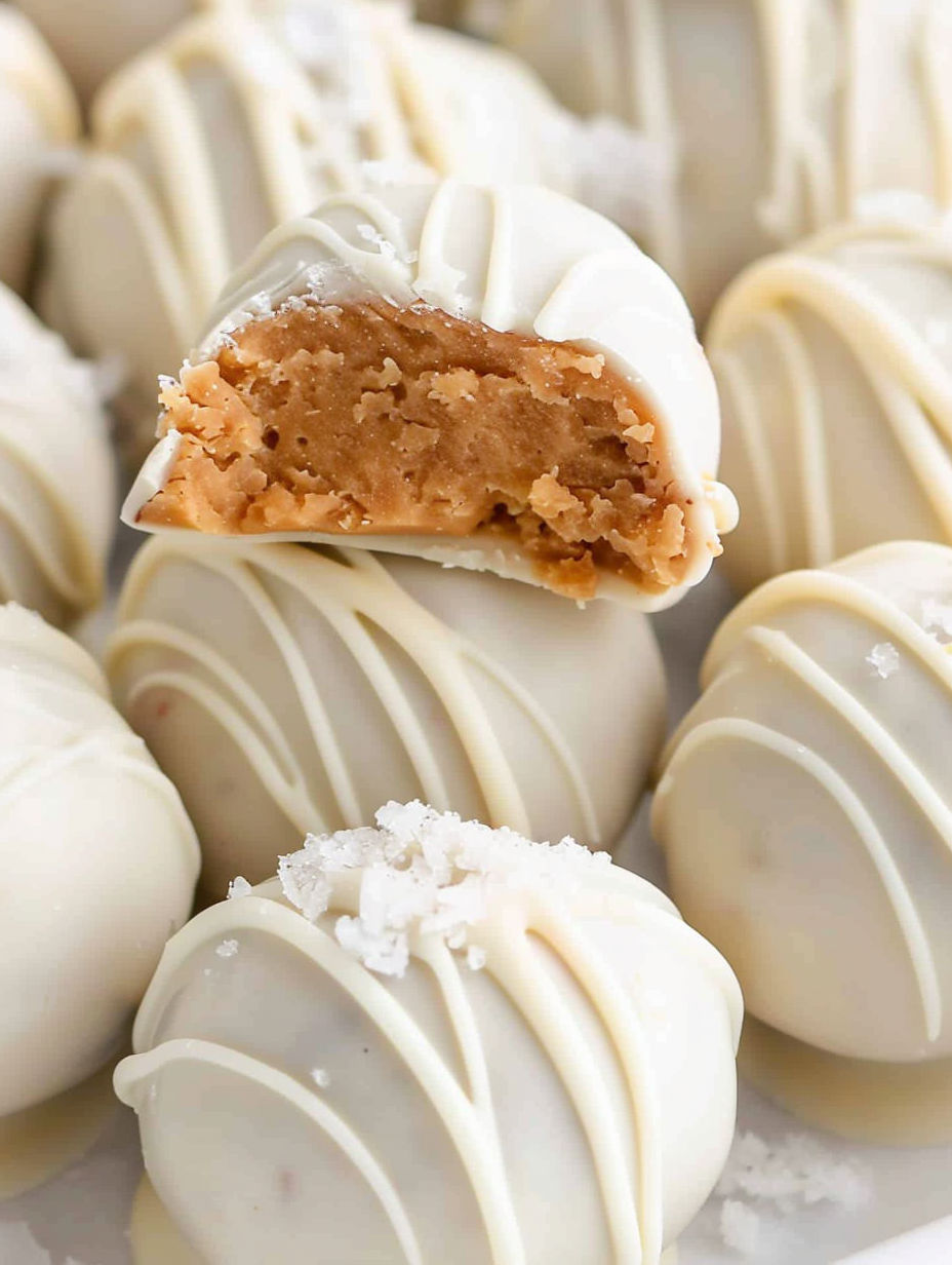 White chocolate peanut butter balls.